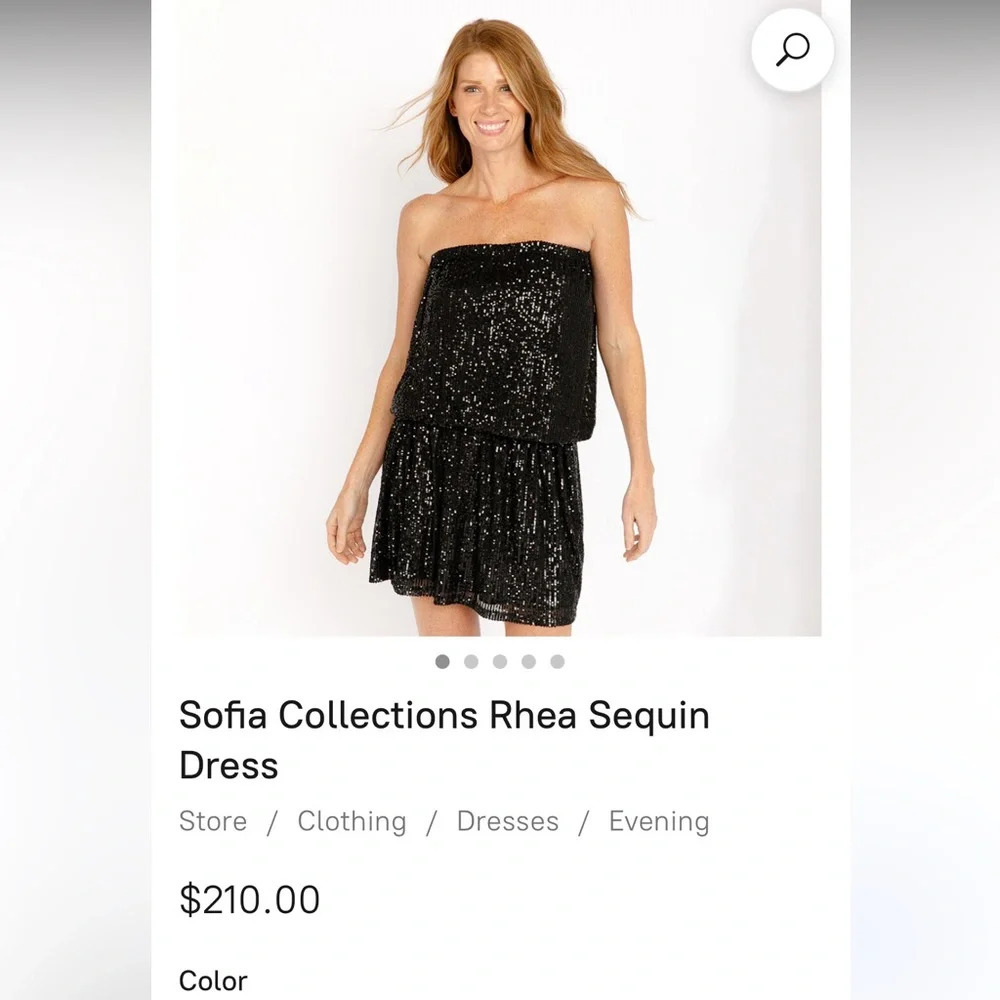 SOFIA RHEA BLACK SEQUINS DROP WAIST DRESS Sexy Sparkle Chic Bling Size M L XL.